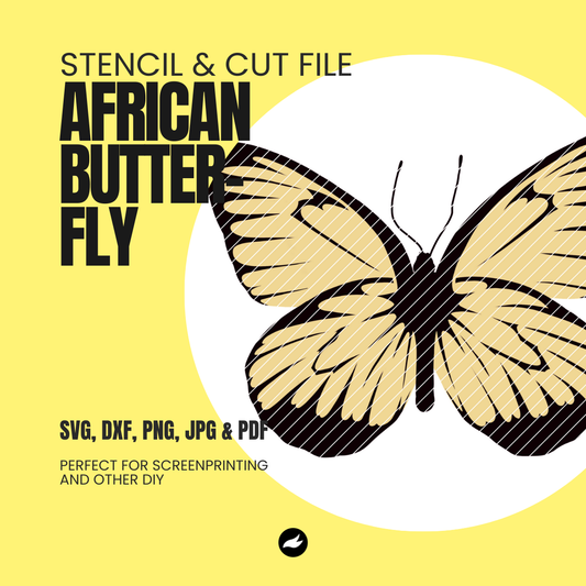 African Butterfly - Papilio Zalmoxis - Stencil & Cut File - SVG, DXF, PNG,, JPEG, PDF Formats for Screen Printing, Foil Projects & More