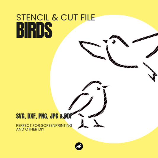 Birds Stencil file - Cut file - Siebdruckvorlage - Plotterdatei - Screenprint - Vector file - Birds