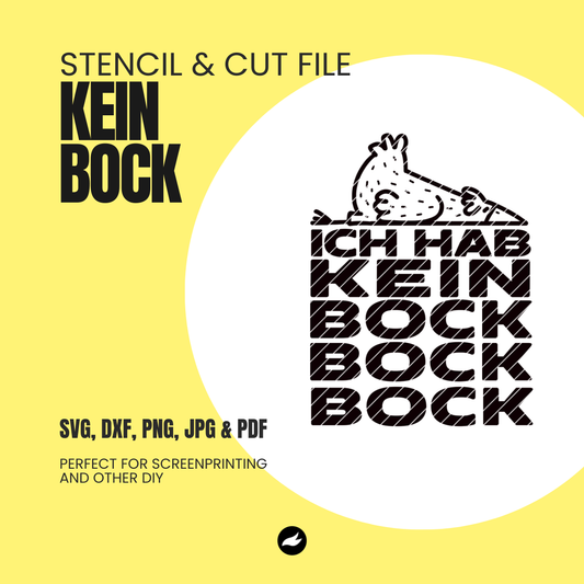 BOCK BOCK BOCK Stencil & Cut File - SVG, DXF, PNG, JPEG, PDF Formats for Screen Printing, Foil Projects & More