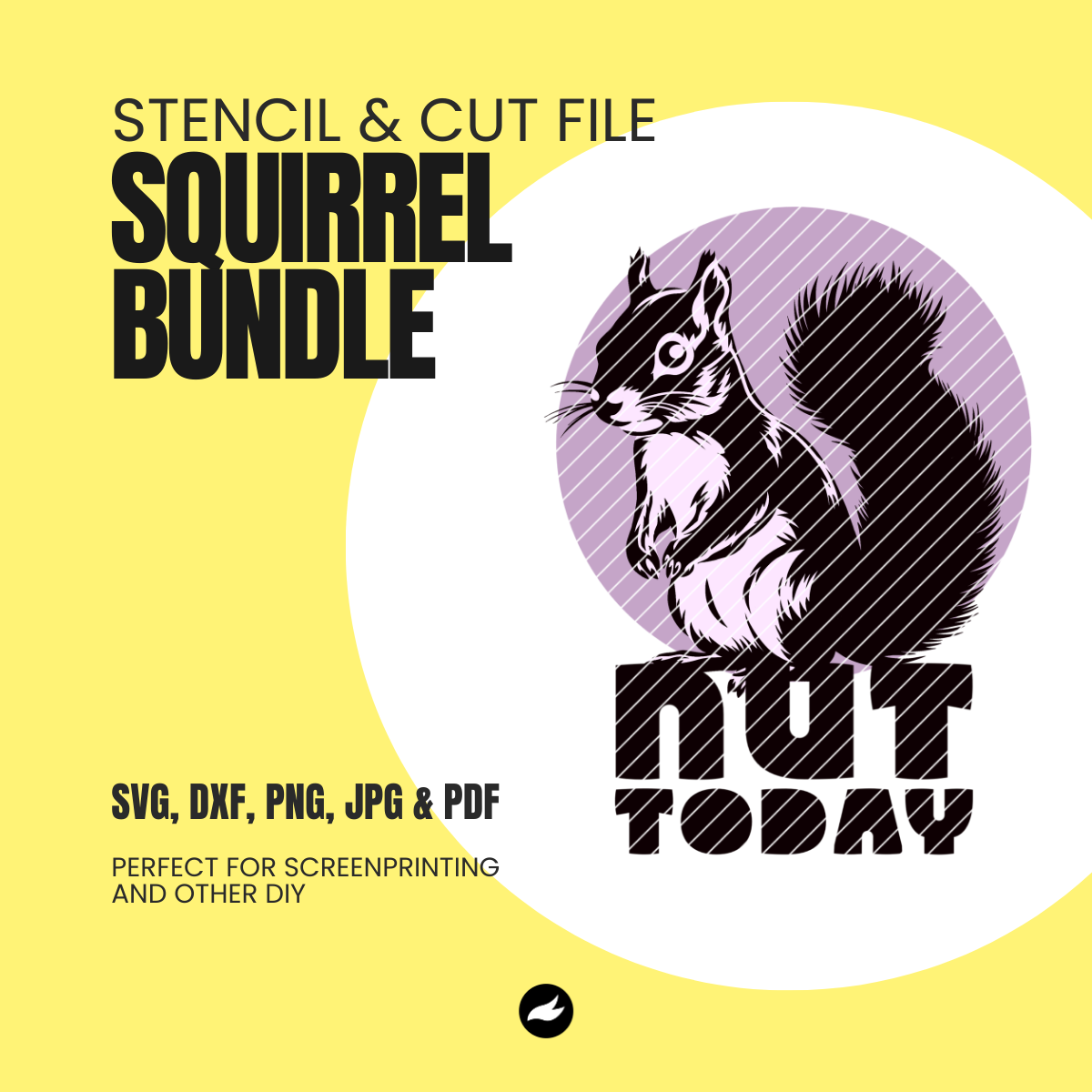 Scalable Squirrel Stencil & Cut File - SVG, DXF, PNG, JPEG, PDF Formats for Screen Printing, Foil Projects & More