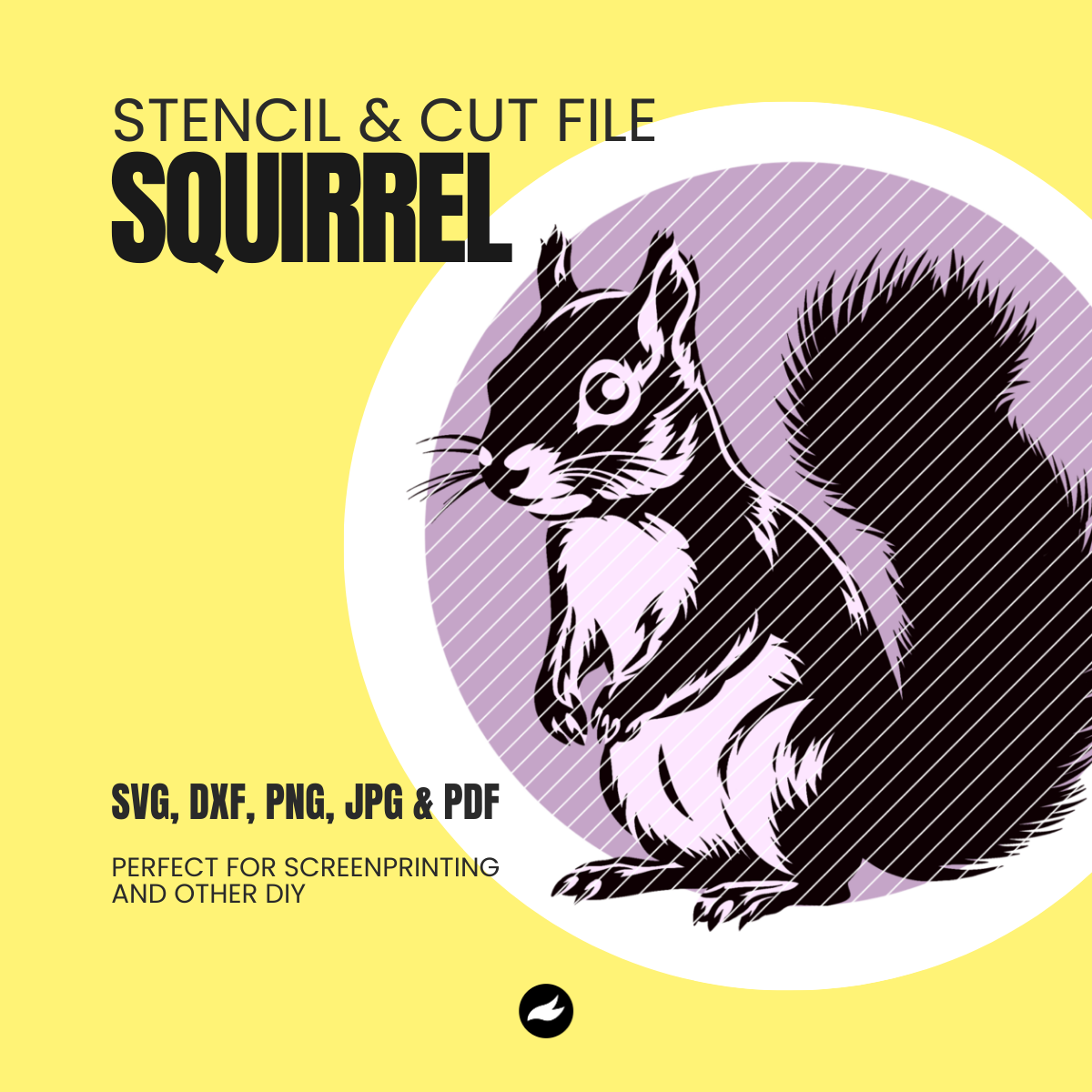 Scalable Squirrel Stencil & Cut File - SVG, DXF, PNG, JPEG, PDF Formats for Screen Printing, Foil Projects & More