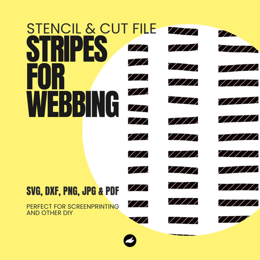 Stripes Webbing - Stencil & Cut File - SVG, DXF, PNG, JPEG, PDF Formats for Screen Printing, Foil Projects & More